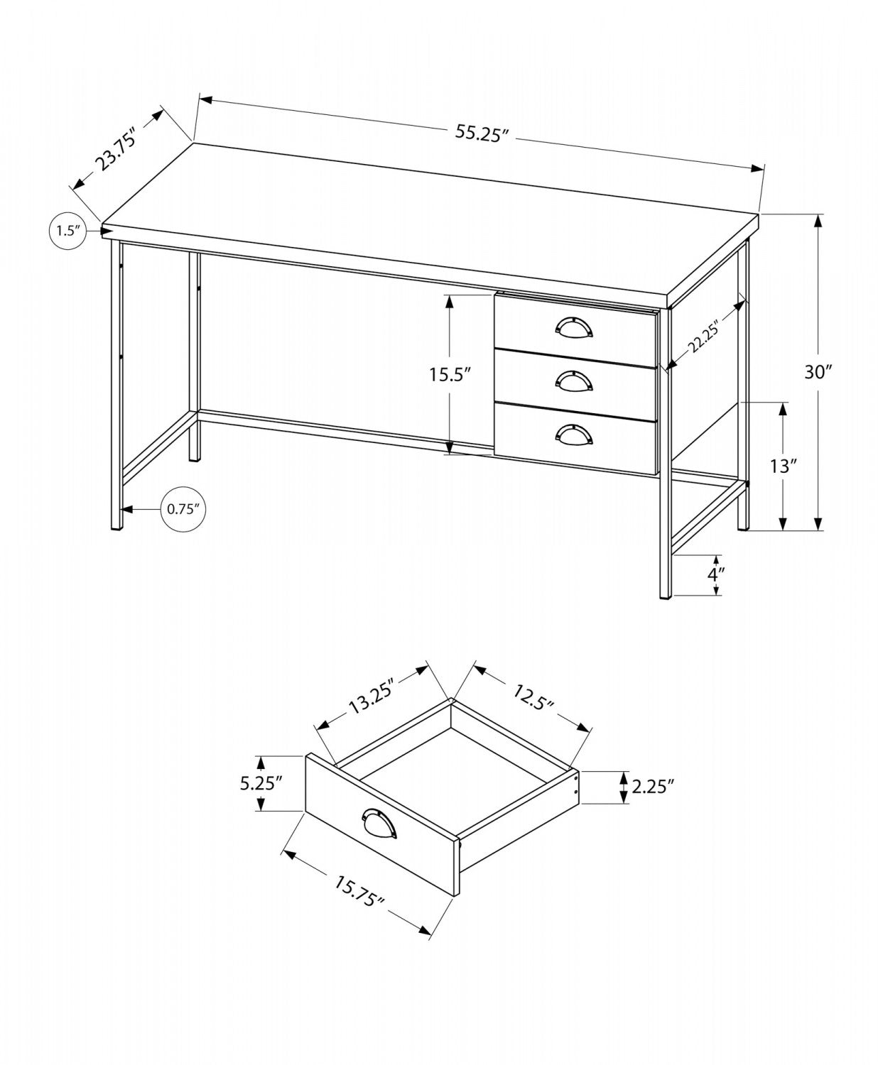 Omber Desk - Brown