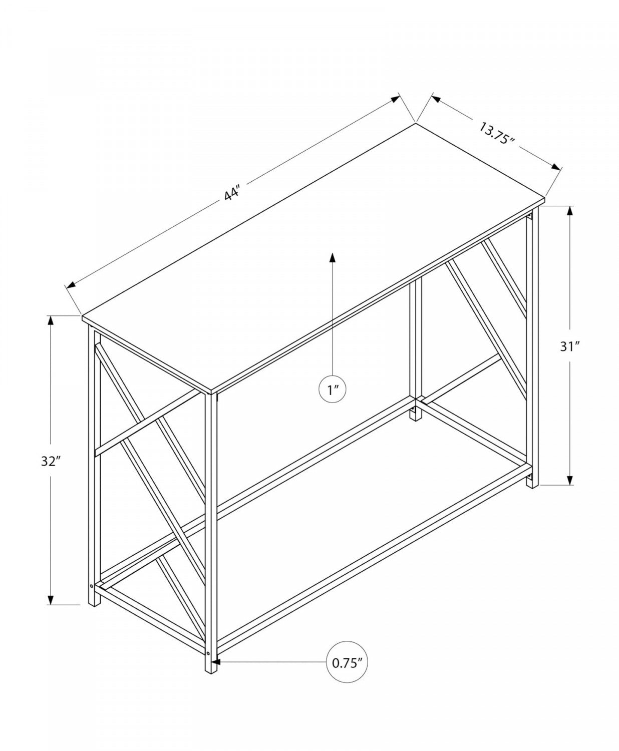 Fenn Sofa Table - Grey