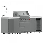 Forno Bulnes White Countertop Outdoor Kitchen with 30" 60,000 BTU BBQ and Beverage Centre - FODKT2506WHT