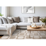 Logan Contemporary Modern Area Rug - Beige Cream - 8' X 11'