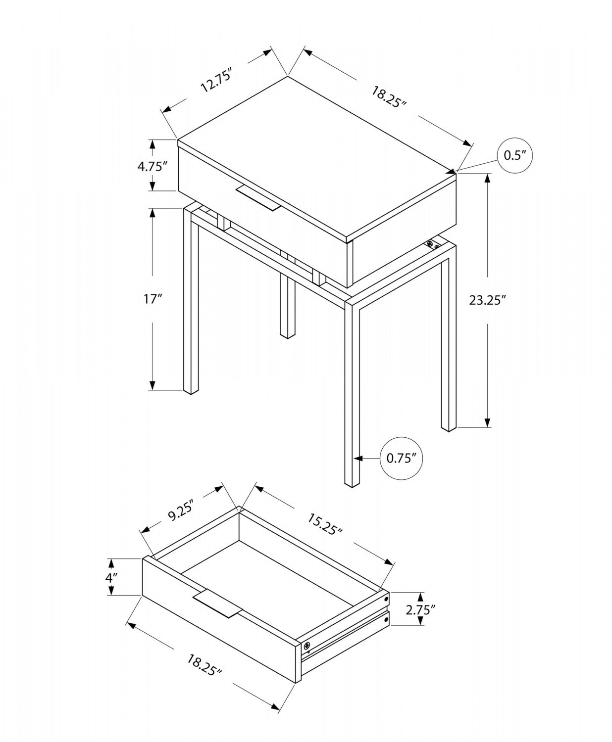 Tula Side Table - Beige