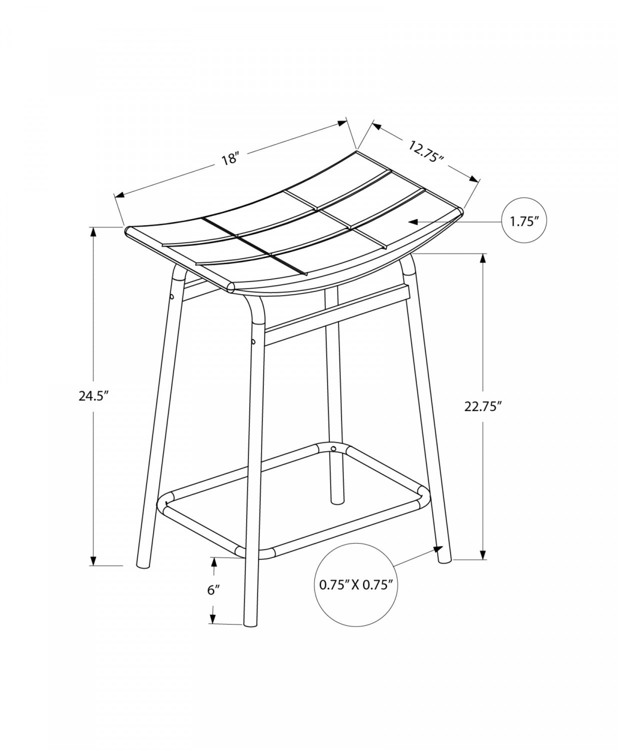 Baffin Counter Stool - White/Grey - Set Of Two