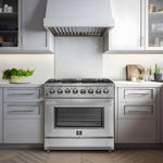Forno Premium Stainless Steel Kitchen Package with 36" Dual Fuel Range, French Door Refrigerator and Dishwasher - FBDL-004-02CAUS