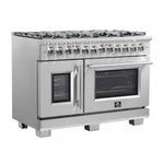 Forno Capriasca 48" Stainless Steel Freestanding Dual Fuel Double Oven Range with Air Fry (6.58 Cu. Ft.) - FFSGS6387-48