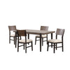 Arabella 5-Piece Dining Set - Black, Brown