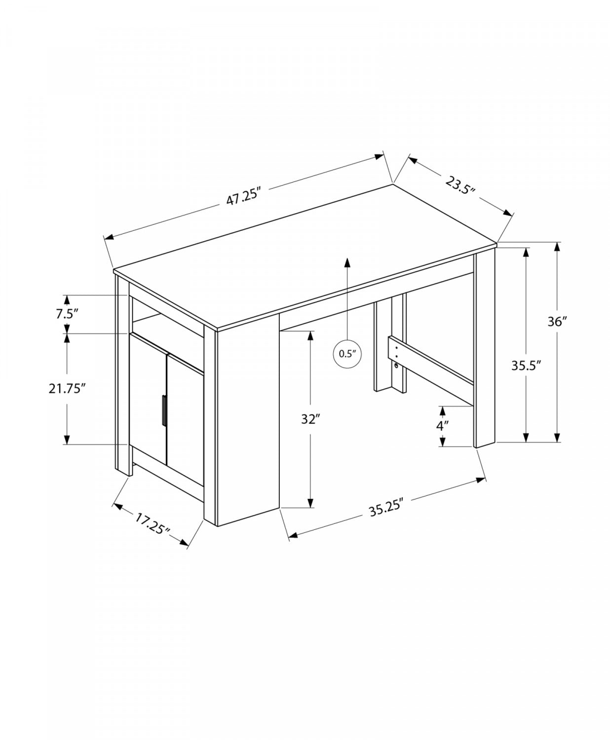 Elsie Counter-height Dining Table - Grey