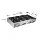 Forno Cossato Stainless Steel 48" Pro-style Gas Cooktop - FCTGS5737-48
