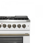Forno Galiano 48" White French Door Freestanding Dual Fuel Double Oven Range (6.58 Cu. Ft.) - FFSGS6356-48WHT