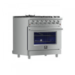 Forno Massimo 36" Stainless Steel Freestanding Gas Range With Air Fry (5.36 Cu. Ft.) - FFSGS6239-36