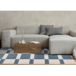 Finley Modern Geometric Area Rug - Blue White - 5' X 8'