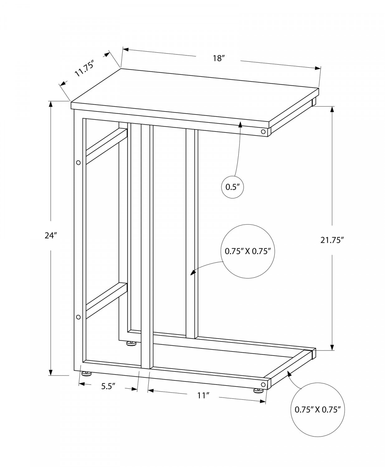 Calen Side Table - Taupe