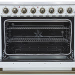 Forno Paolo 36" White Freestanding Electric Range with True Convection (5.44 Cu. Ft.) - FFSEL6011-36WHT