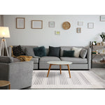 Claremont Sleek Modern Lines Area Rug - White Grey - 7' X 10'