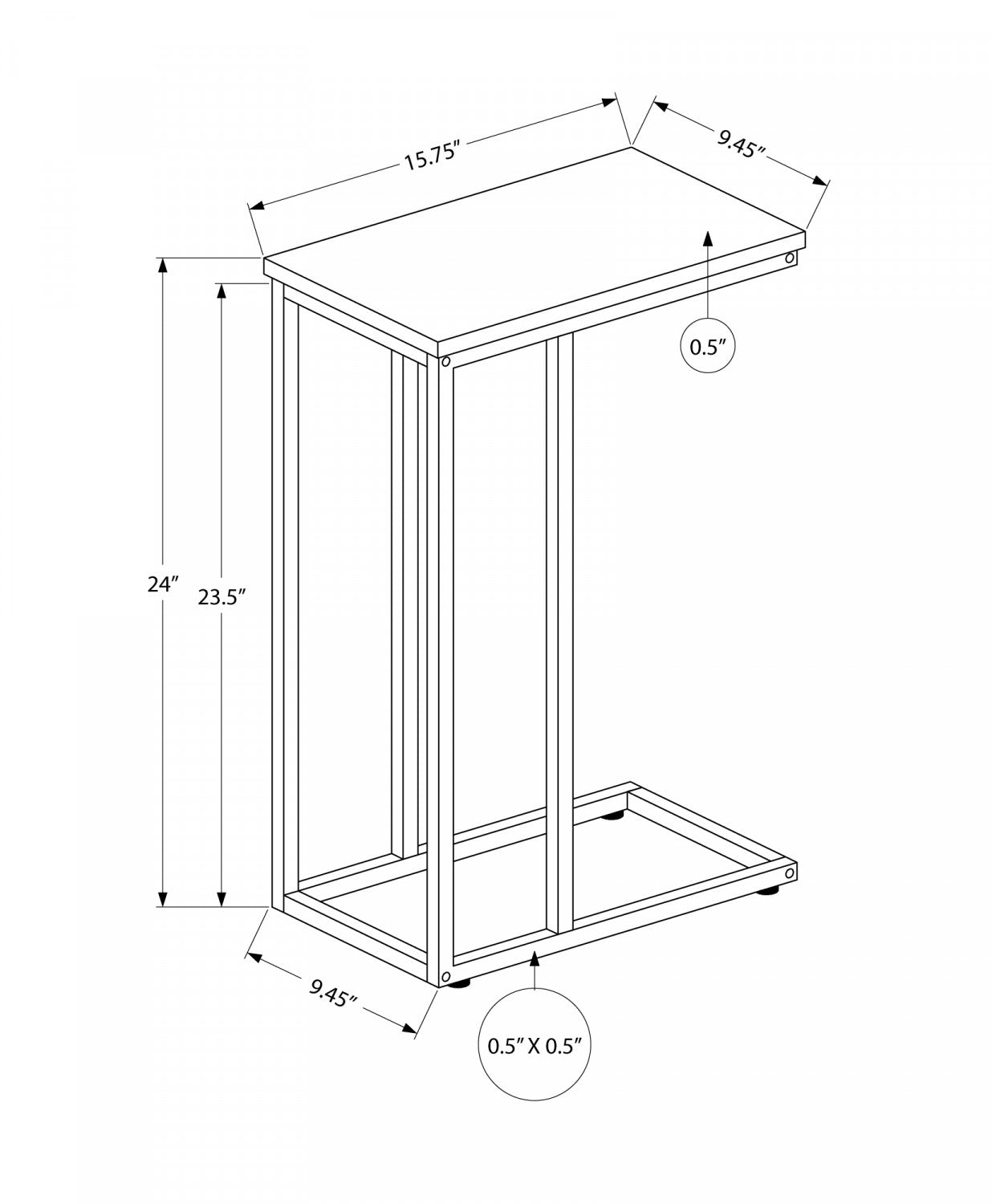 Calix Side Table - Grey