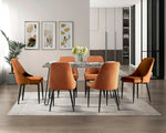 Eugenie Velvet Dining Chair - Orange - Set of Two