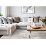 Luxury Plush Textured Shapes Area Rug - Cream - 5' X 8'