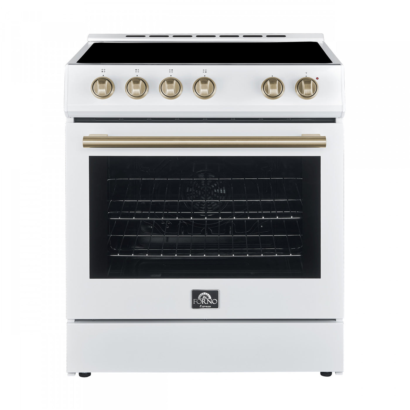 Forno Premium White Kitchen Package with Range, Bottom Freezer Refrigerator and Range Hood - FBDL-001-03CA