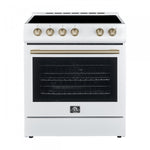 Forno Premium White Kitchen Package with Range, Bottom Freezer Refrigerator and Range Hood - FBDL-001-03CA