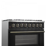 Forno Galiano 36" Black Dual Fuel Range (5.36 Cu. Ft.) - FFSGS6156-36BLK
