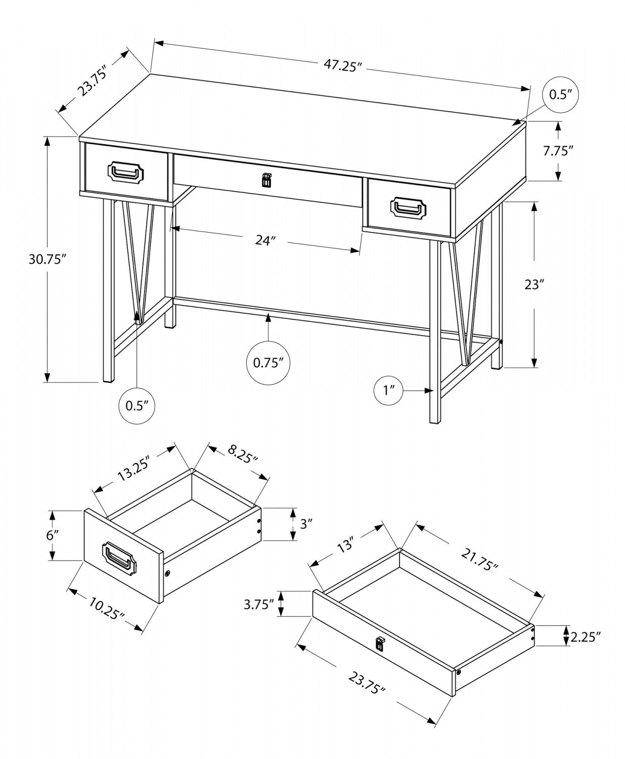 Zava Desk - Brown