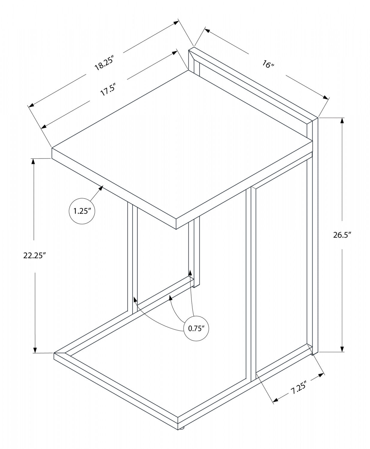 Cedar Side Table - Grey