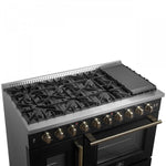 Forno Galiano 48" Black Freestanding French Door Double Oven Gas Range (6.58 Cu. Ft.) - FFSGS6444-48BLK