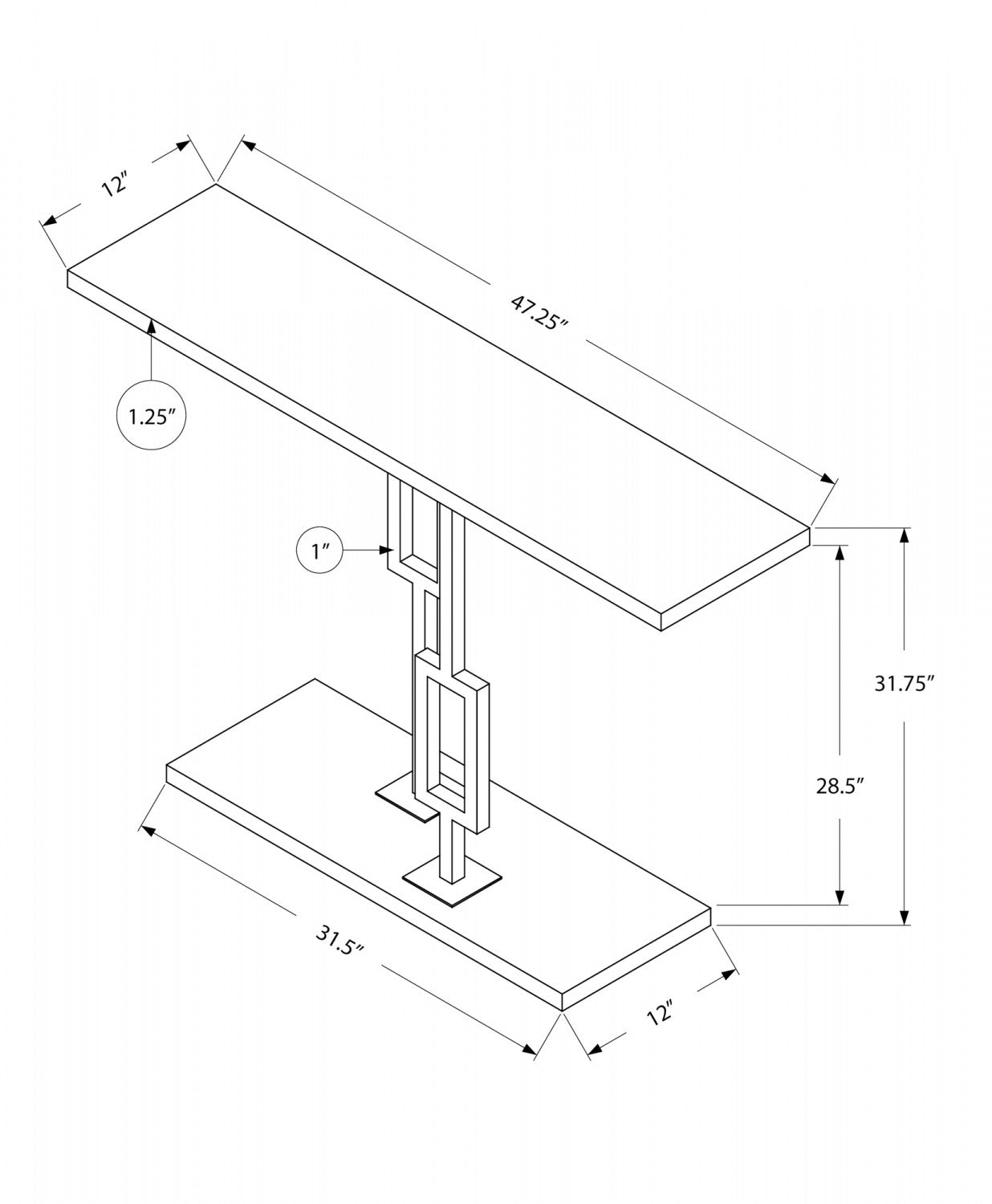 Trez Sofa Table - White