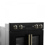 Forno Asti Black 30" French Door Double Wall Oven With Dual True Convection And Air Fry (7.36 Cu. Ft.) - FBOEL1340-30BLK