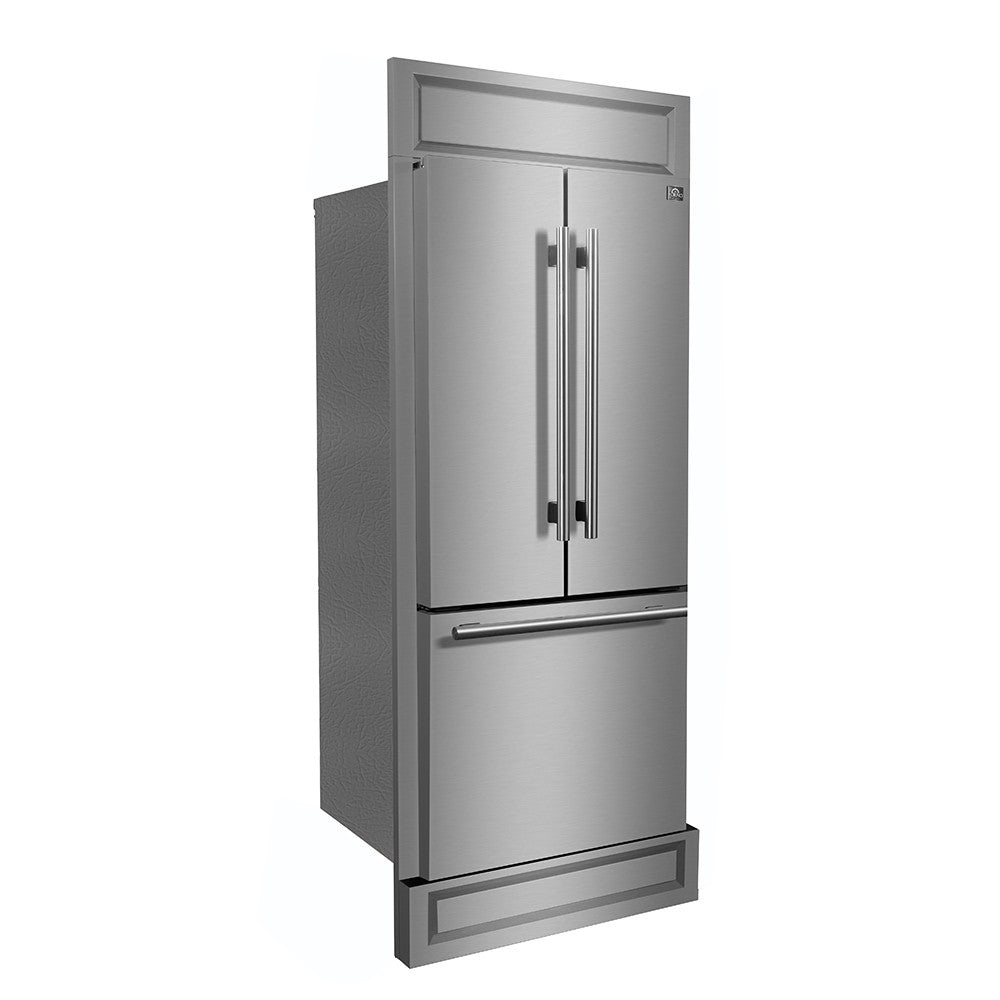 Forno Gallipoli 30" 17.5 Cu.Ft. Stainless Steel French Door Refrigerator - FFFFD1974-35MG