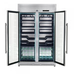 Forno Abruzzo 48" Stainless Steel 102 Bottle Dual Zone Wine Cellar with Green Holders (24 Cu. Ft.) - FWCDR6610-48S