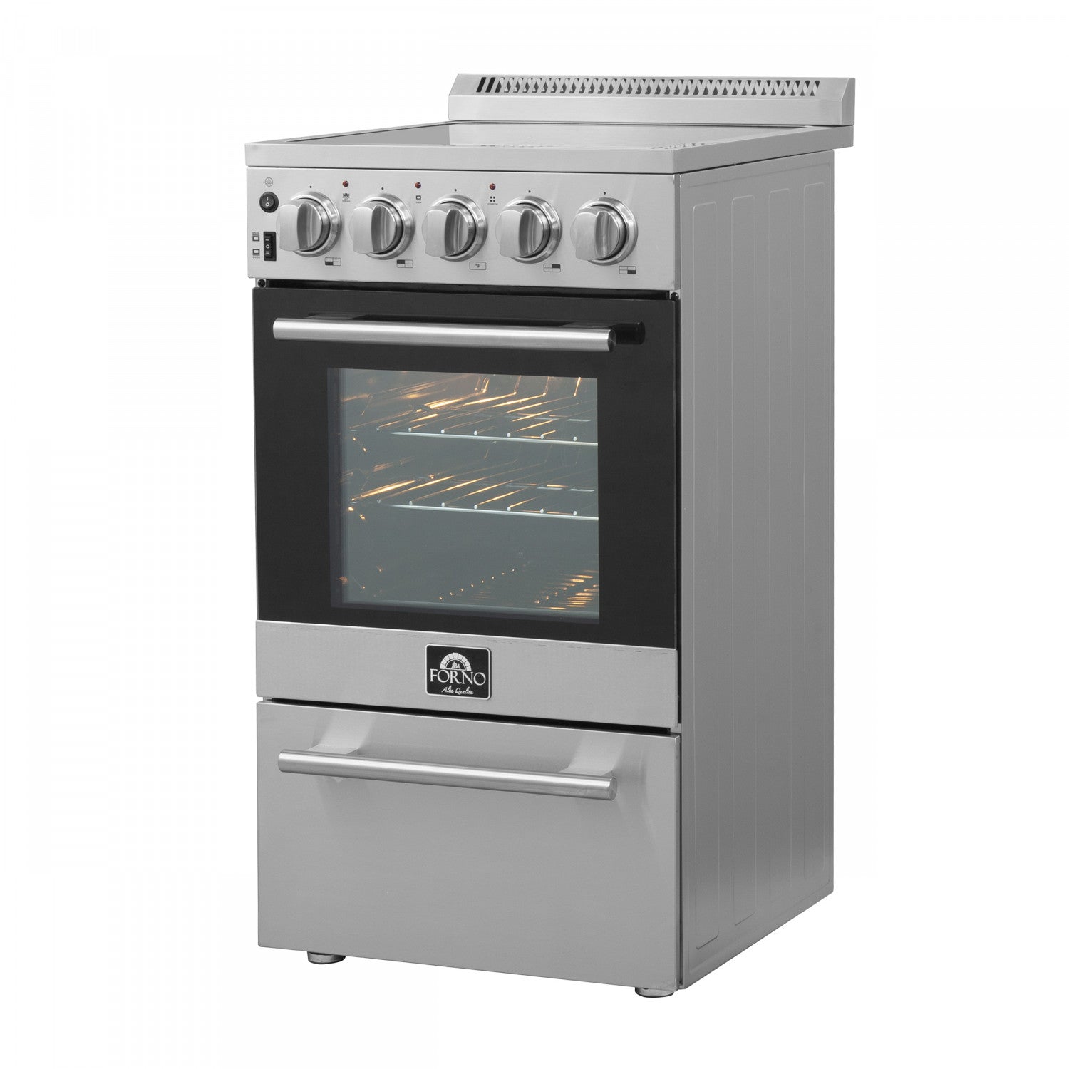 Forno Galiano 36" Stainless Steel French Door Electric Range with True Convection and Air Fry (5.36 Cu. Ft.) - FFSEL6917-36