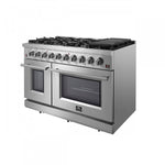 Forno Massimo 48" Stainless Steel Freestanding Double Oven Gas Range with Air Fry (6.58 Cu. Ft.) - FFSGS6239-48