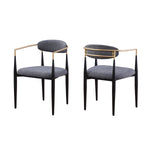 Callum Dining Chair - Grey - Set of Two