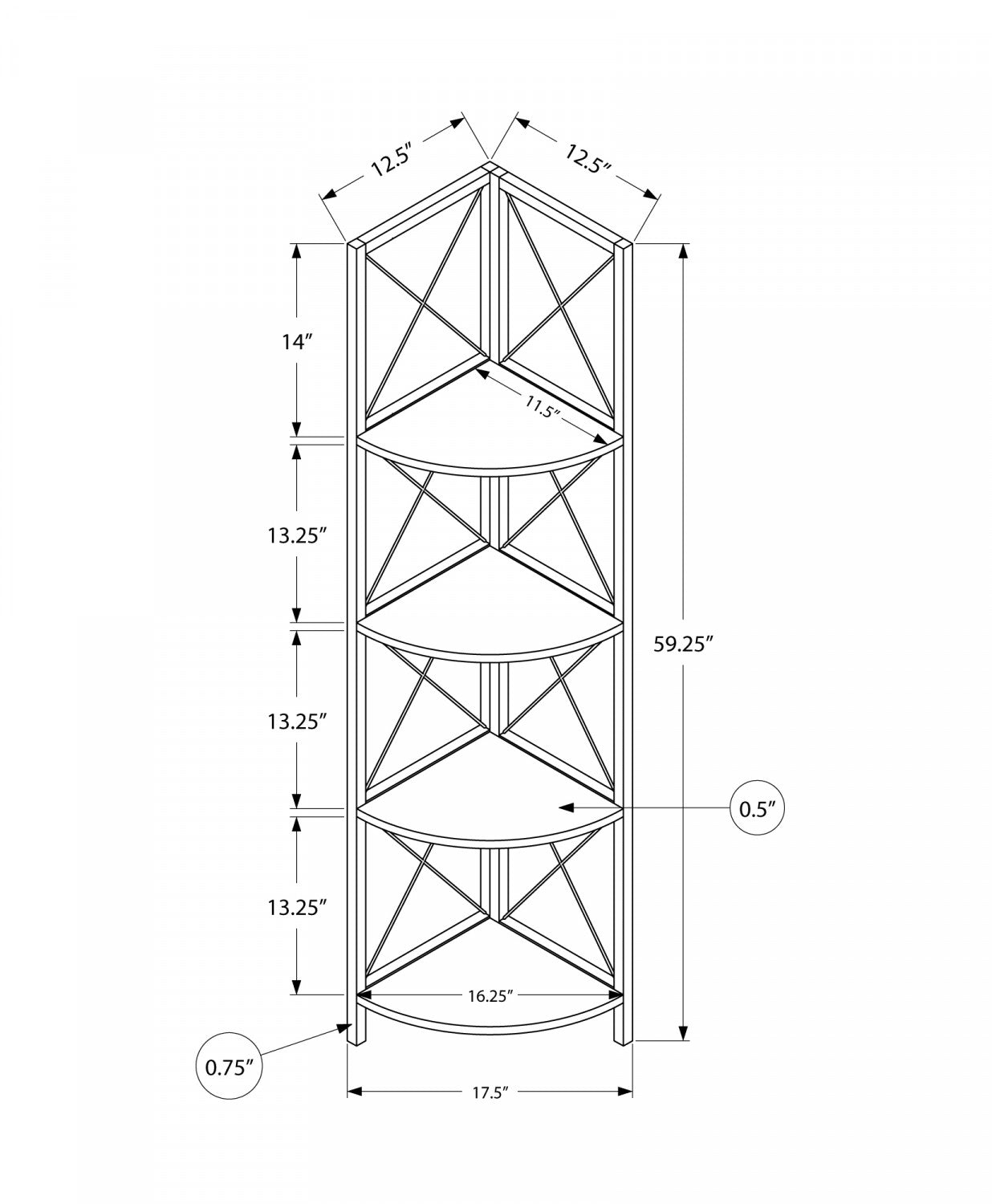 Zeva Bookcase - Marble Black