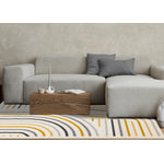 Functional Modern Curves Area Rug - Cream Yellow - 7' X 10'