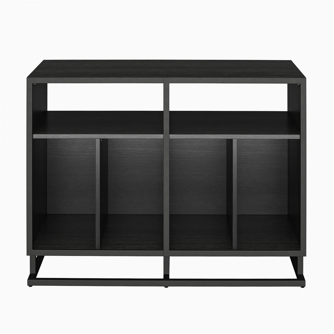 Regal Double Wide Record Station/Accent Cabinet - Black Oak
