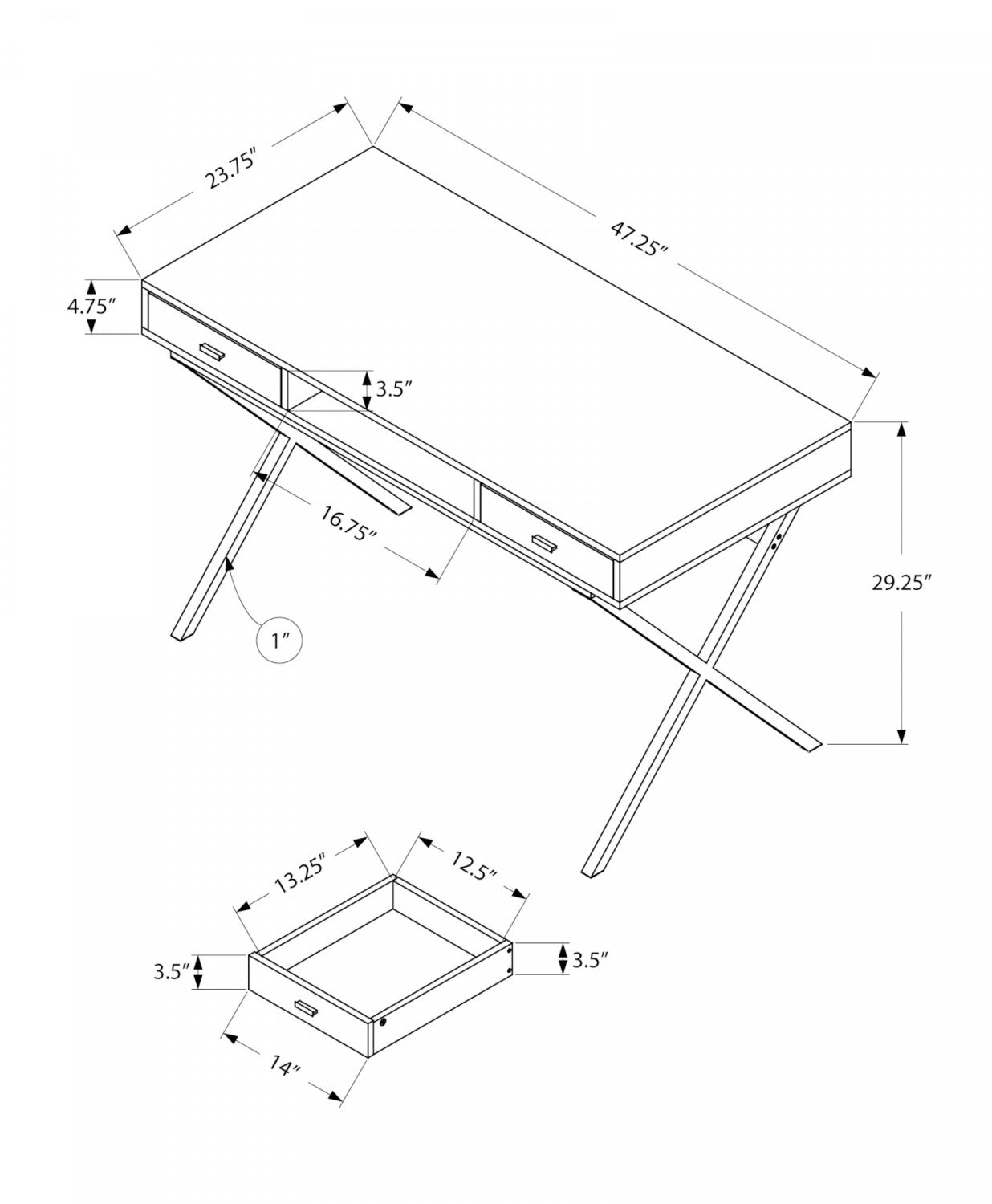 Marek Desk - Grey