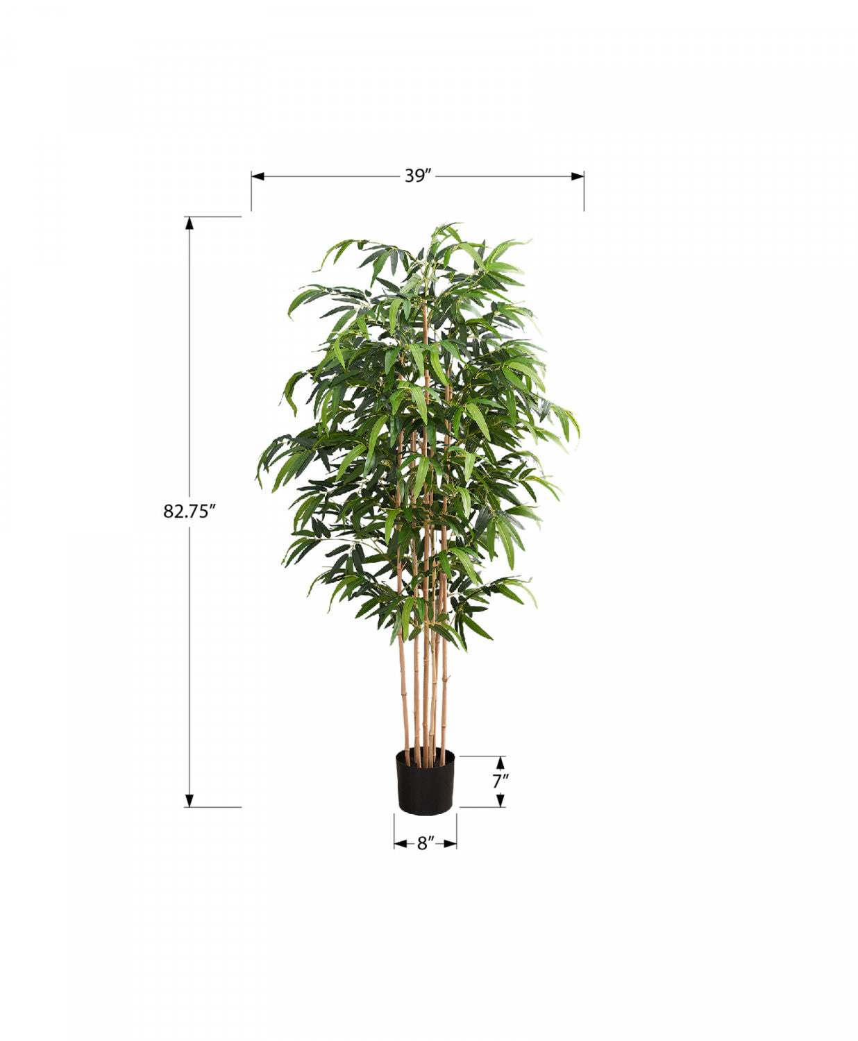 83" Bamboo Tree With 8" Black Pot - Green