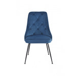 Peacock Velvet Dining Chair - Blue/Black - Set of Two
