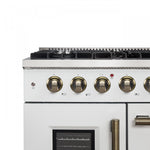 Forno Galiano 48" White Freestanding French Door Double Oven Gas Range (6.58 Cu. Ft.) - FFSGS6444-48WHT