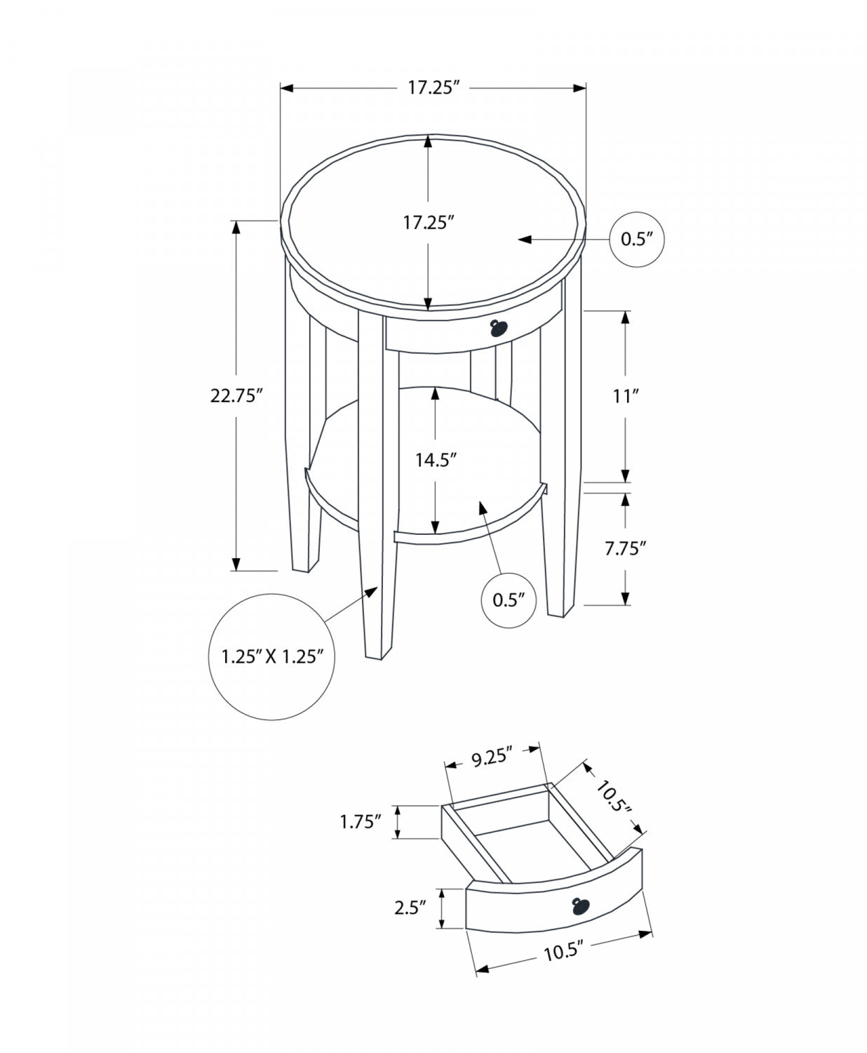 Bryn Side Table - Espresso