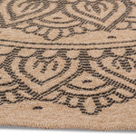 Avanos Medallion Indoor/Outdoor Rug - 6ft Round - Beige/Black