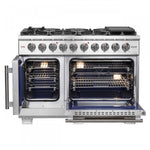 Forno Capriasca 48" Stainless Steel Freestanding French Door Double Oven Gas Range (6.58 Cu. Ft.) - FFSGS6460-48