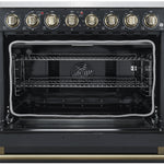 Forno Paolo 36" Black Freestanding Electric Range with True Convection (5.44 Cu. Ft.) - FFSEL6011-36BLK