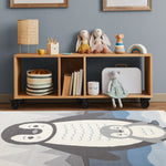 Kids Baby Penguin Area Rug - Grey Blue - 5' X 8'