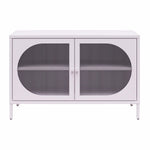 Luna Wide 2-Door Accent Cabinet with Fluted Glass - Lilac