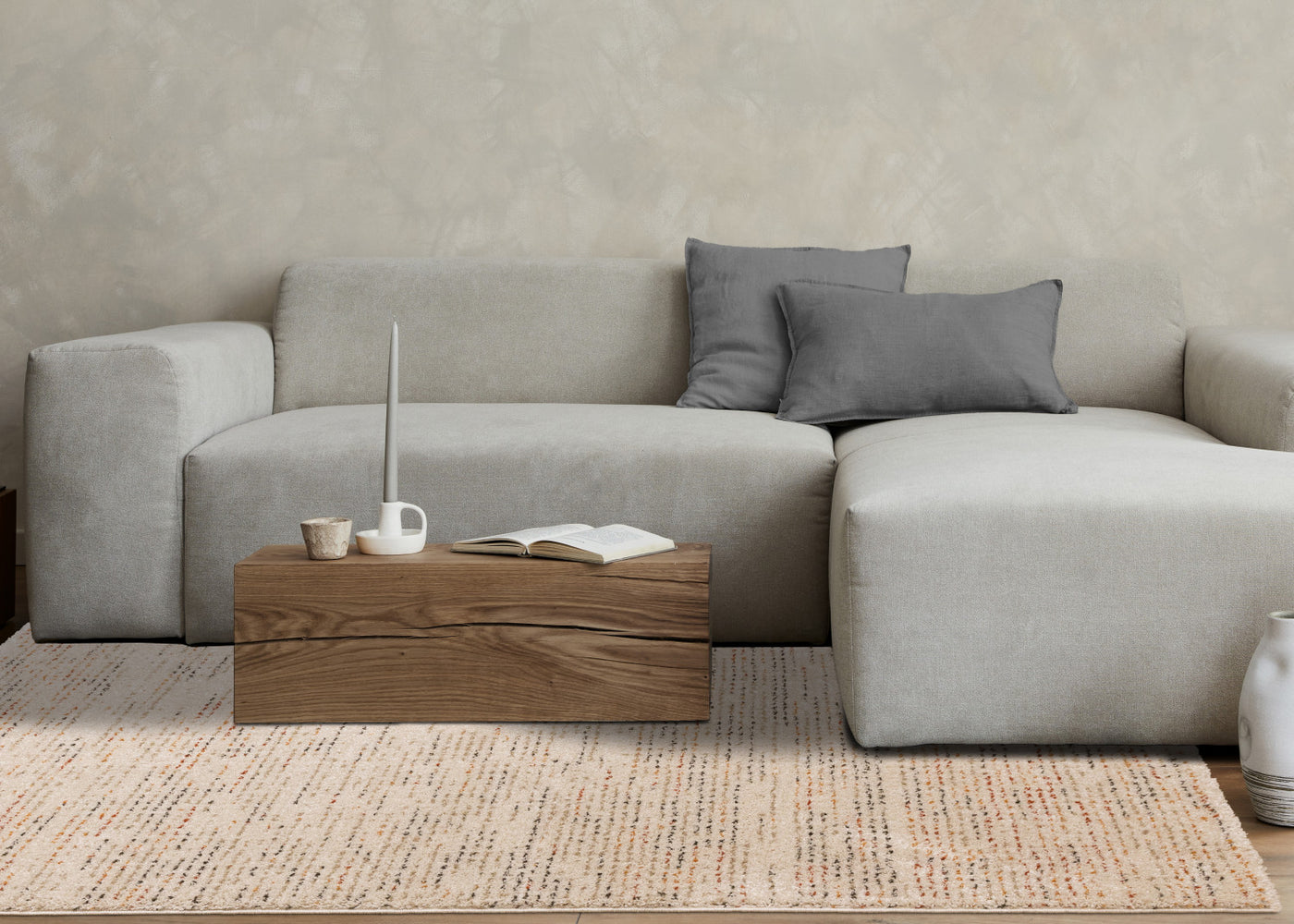 Halle Casual Contemporary Abstract Area Rug - Cream Terra - 8' X 11'