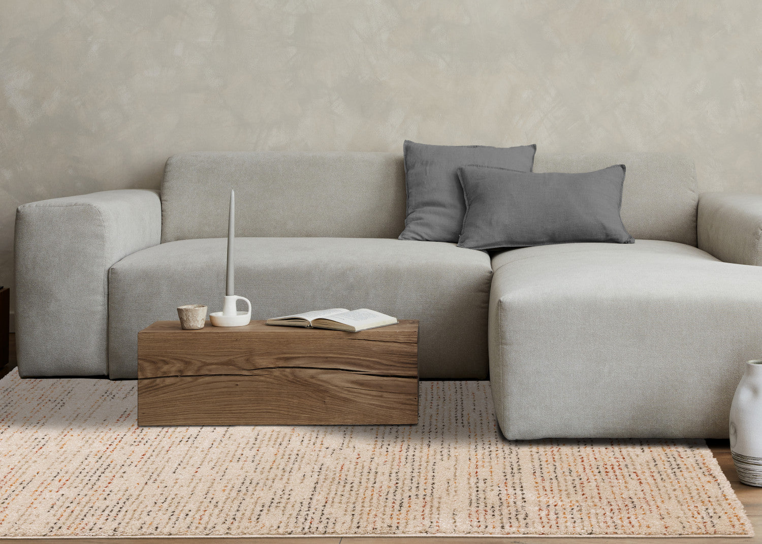 Halle Casual Contemporary Abstract Area Rug - Cream Terra - 8' X 11'