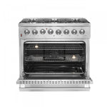 Forno Galiano 36" Stainless Steel Dual Fuel Range With True Convection (5.36 Cu. Ft.) - FFSGS6156-36