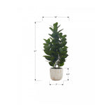 31" Garcinia Tree With 7" Marble-look Pot - Green